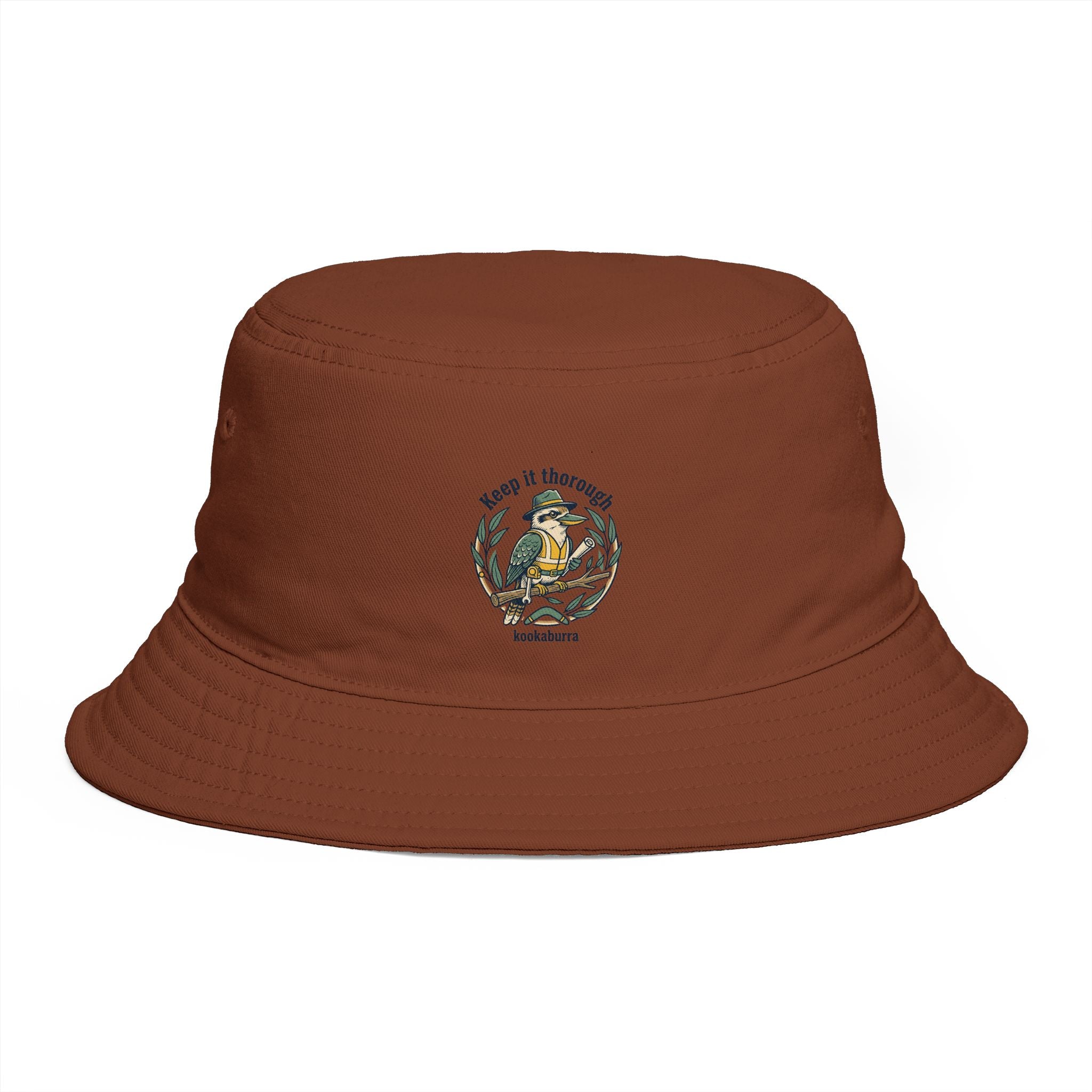 Shibby Vintage Fishing Bucket Hat — "Keep It thorough Kookaburra"