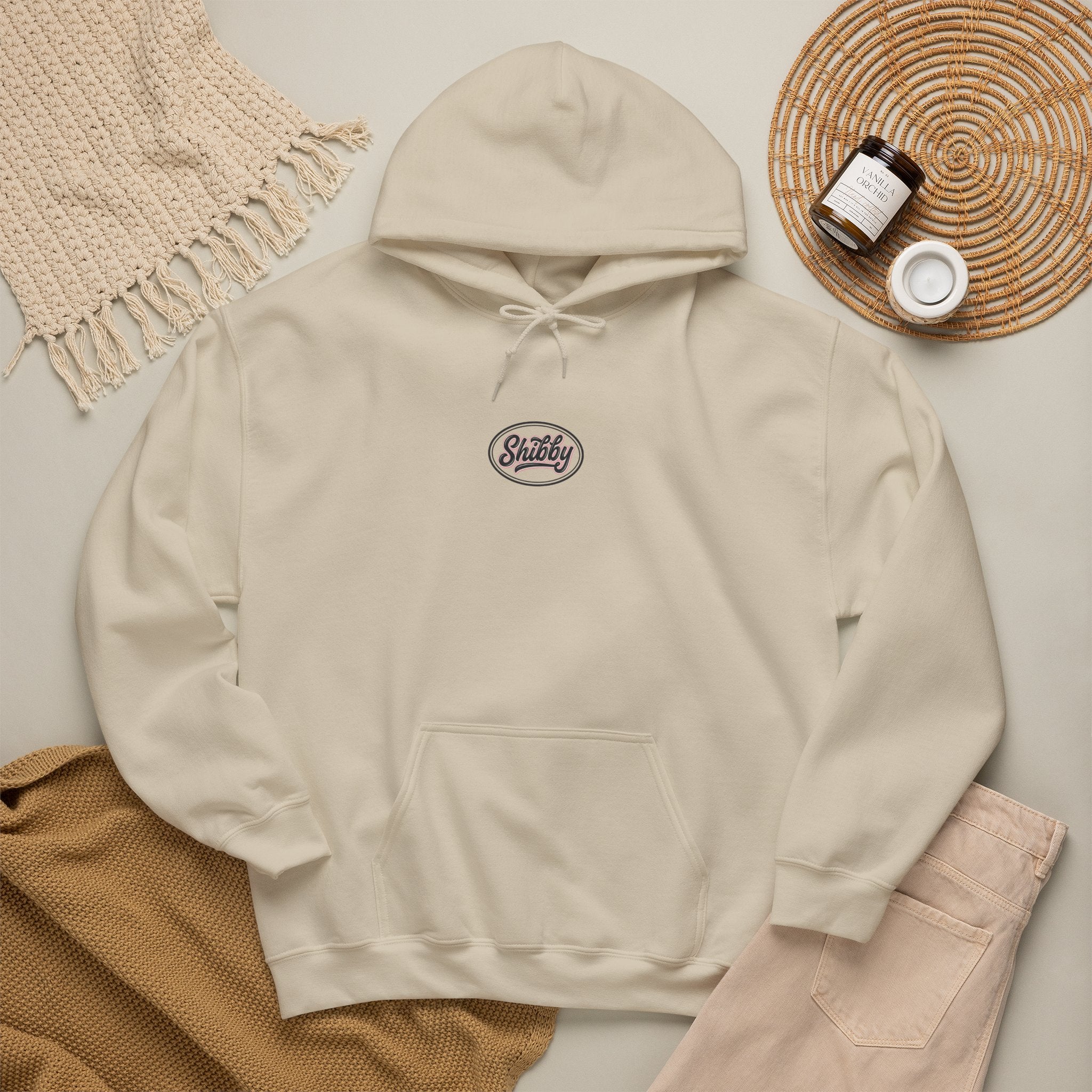 Ladies Jumpers -Shibby Logo Hoodie – Retro Script Pullover