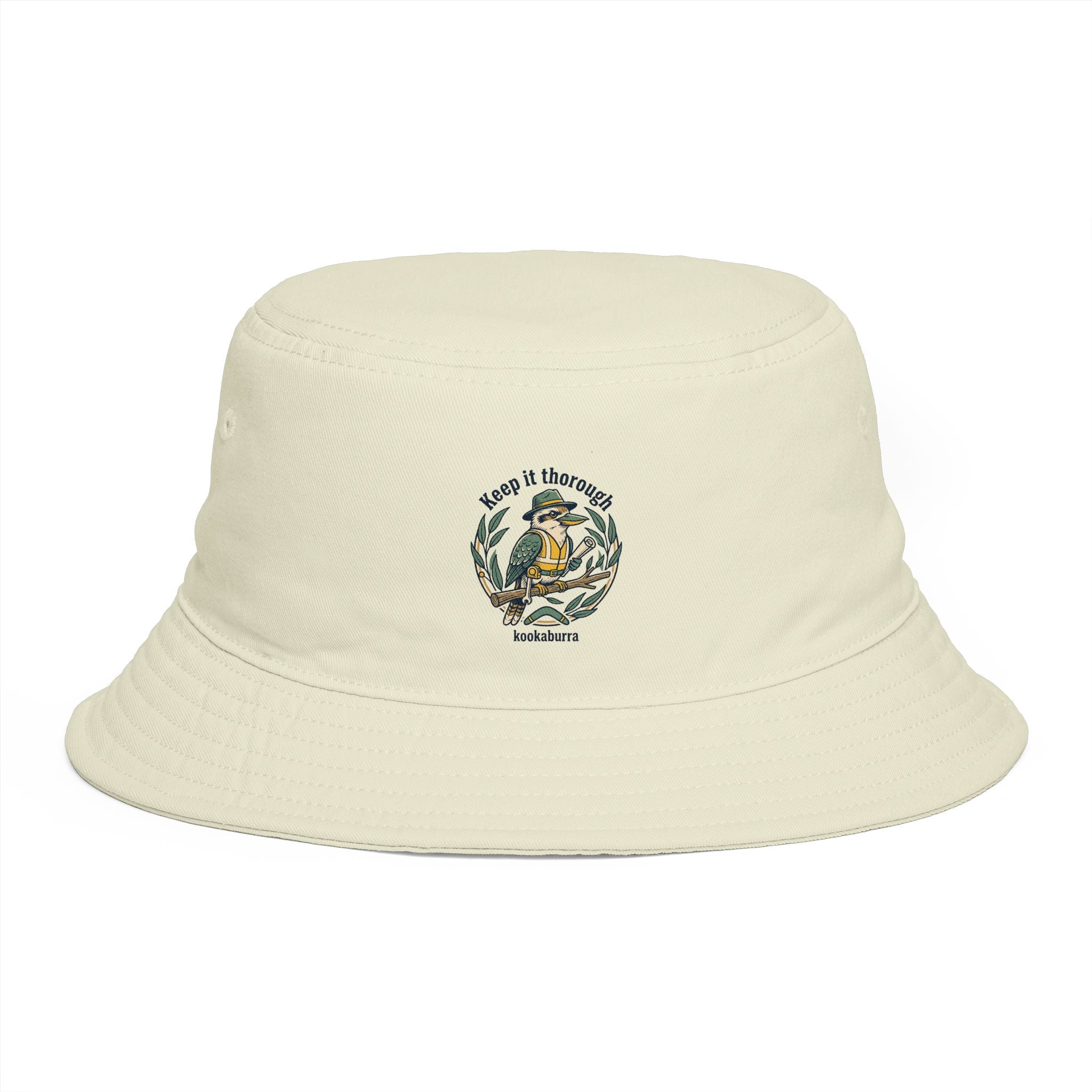 Shibby Vintage Fishing Bucket Hat — "Keep It thorough Kookaburra"