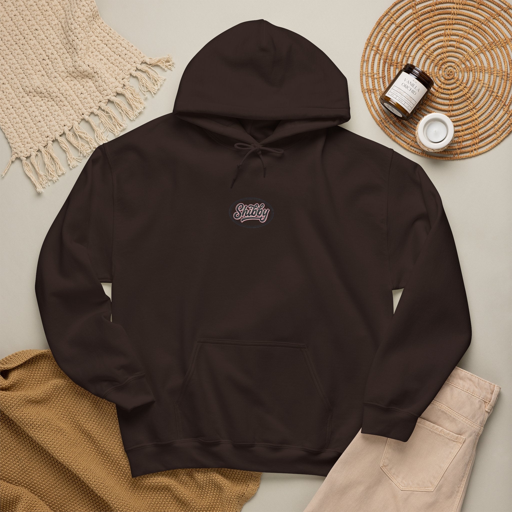 Ladies Jumpers -Shibby Logo Hoodie – Retro Script Pullover