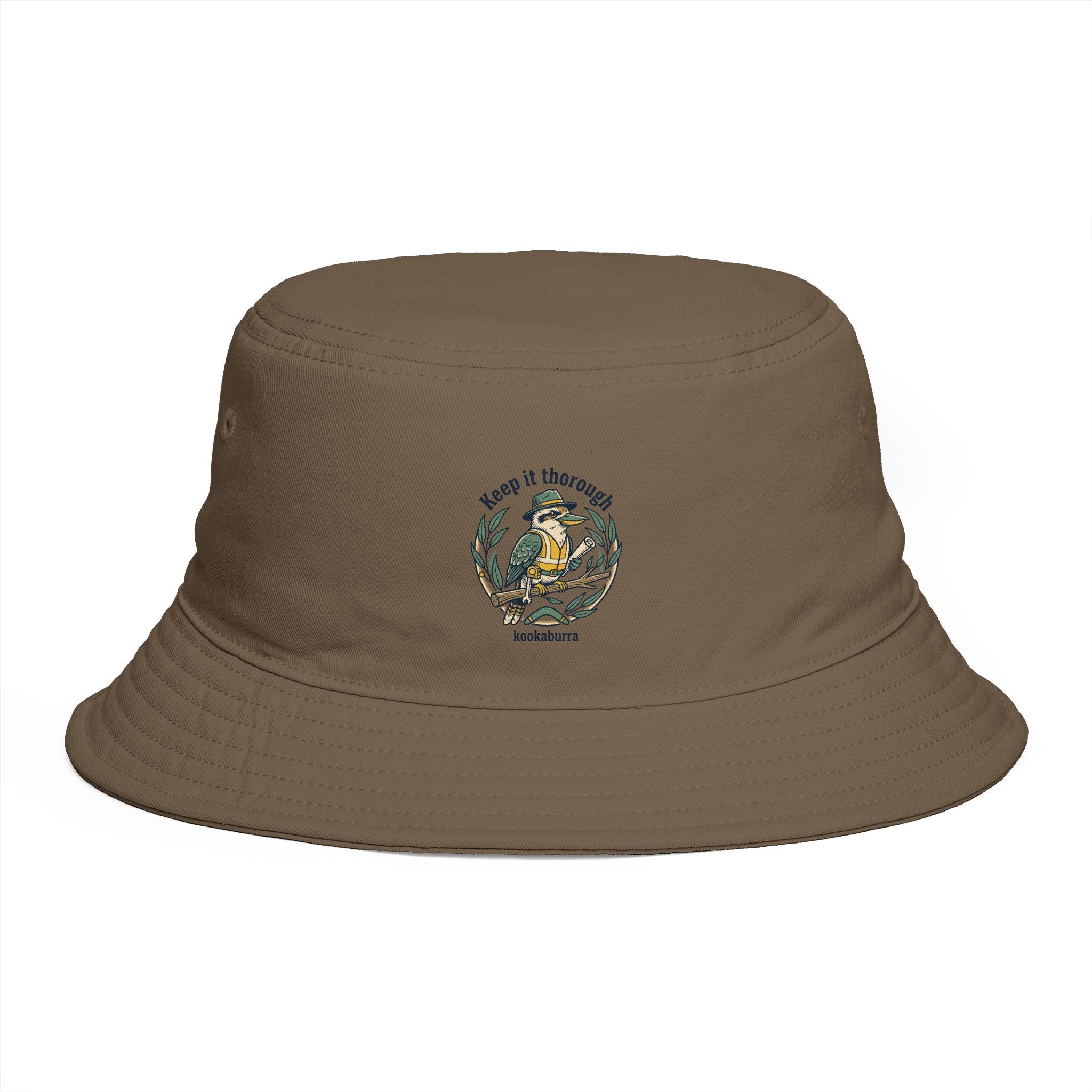 Shibby Vintage Fishing Bucket Hat — "Keep It thorough Kookaburra"