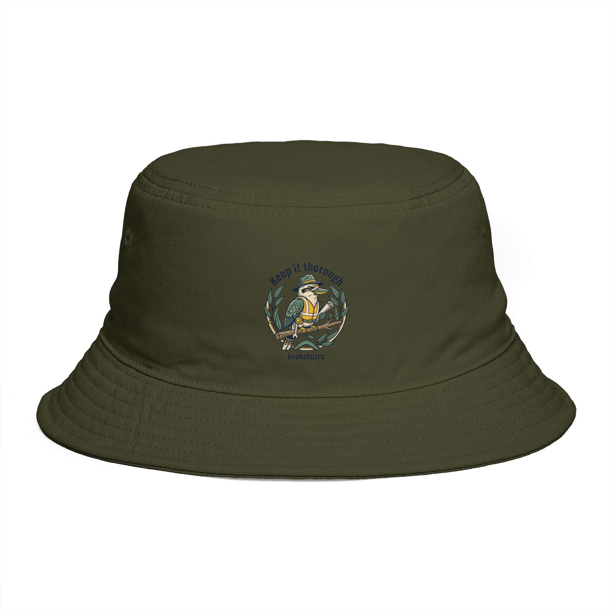 Shibby Vintage Fishing Bucket Hat — "Keep It thorough Kookaburra"