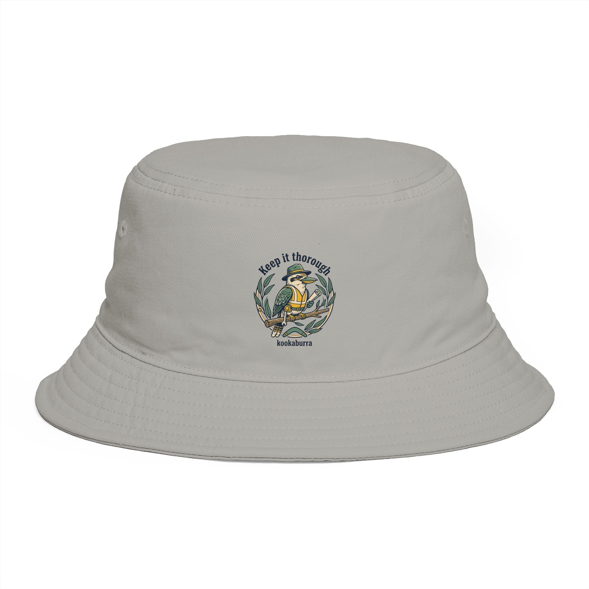 Shibby Vintage Fishing Bucket Hat — "Keep It thorough Kookaburra"