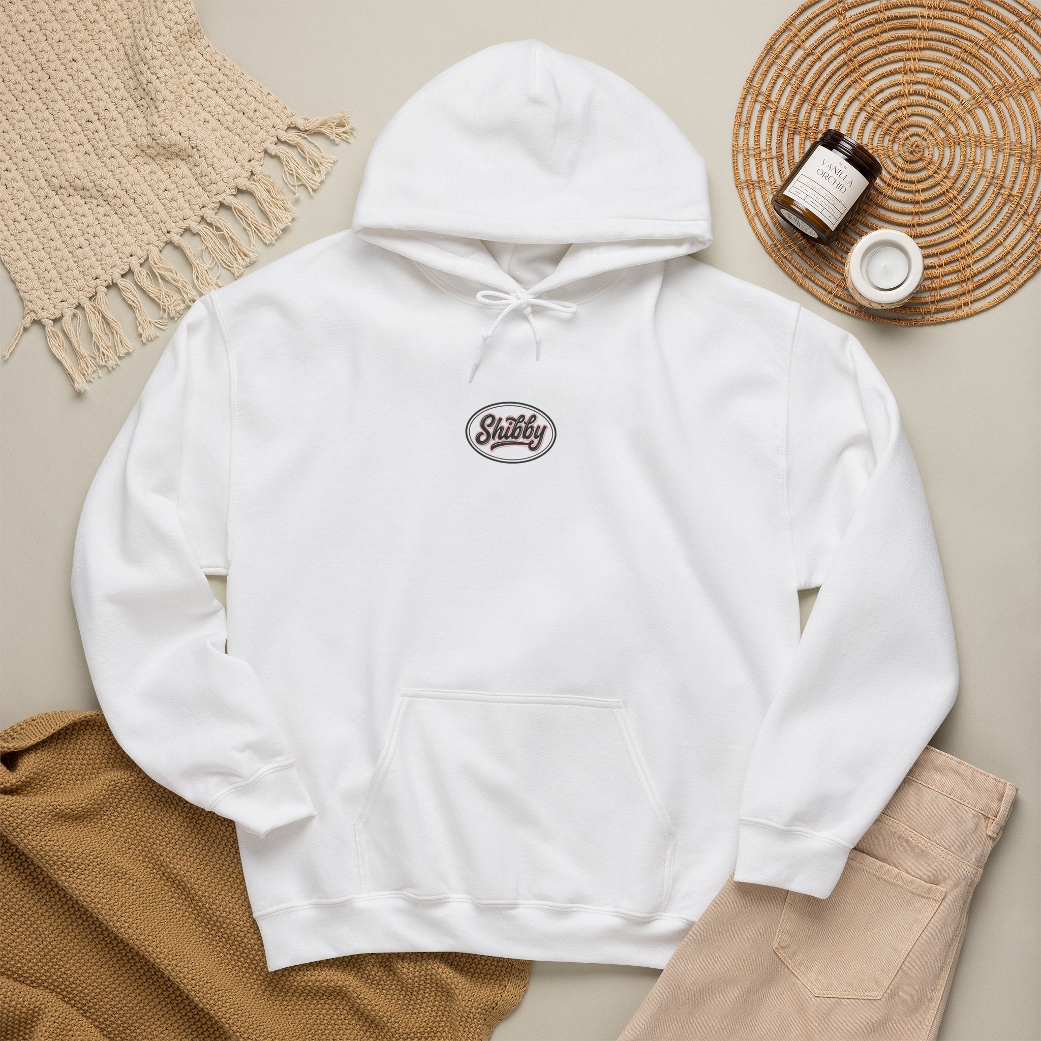 Ladies Jumpers -Shibby Logo Hoodie – Retro Script Pullover