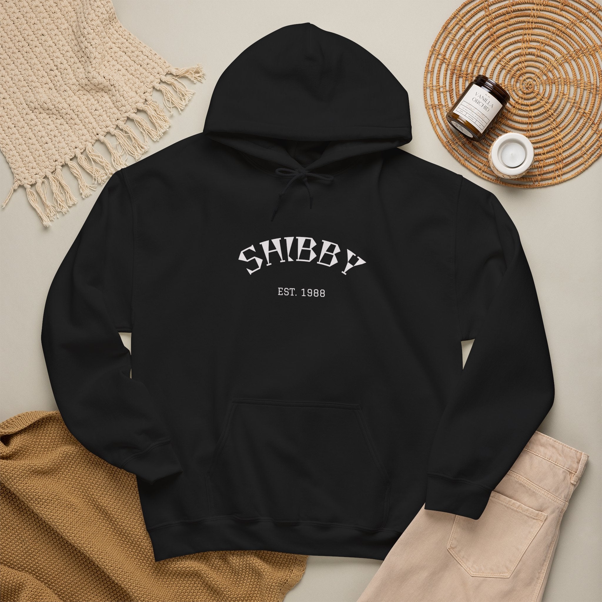 Shibby Est. 1988 Hoodie – Minimal Retro Logo Pullover