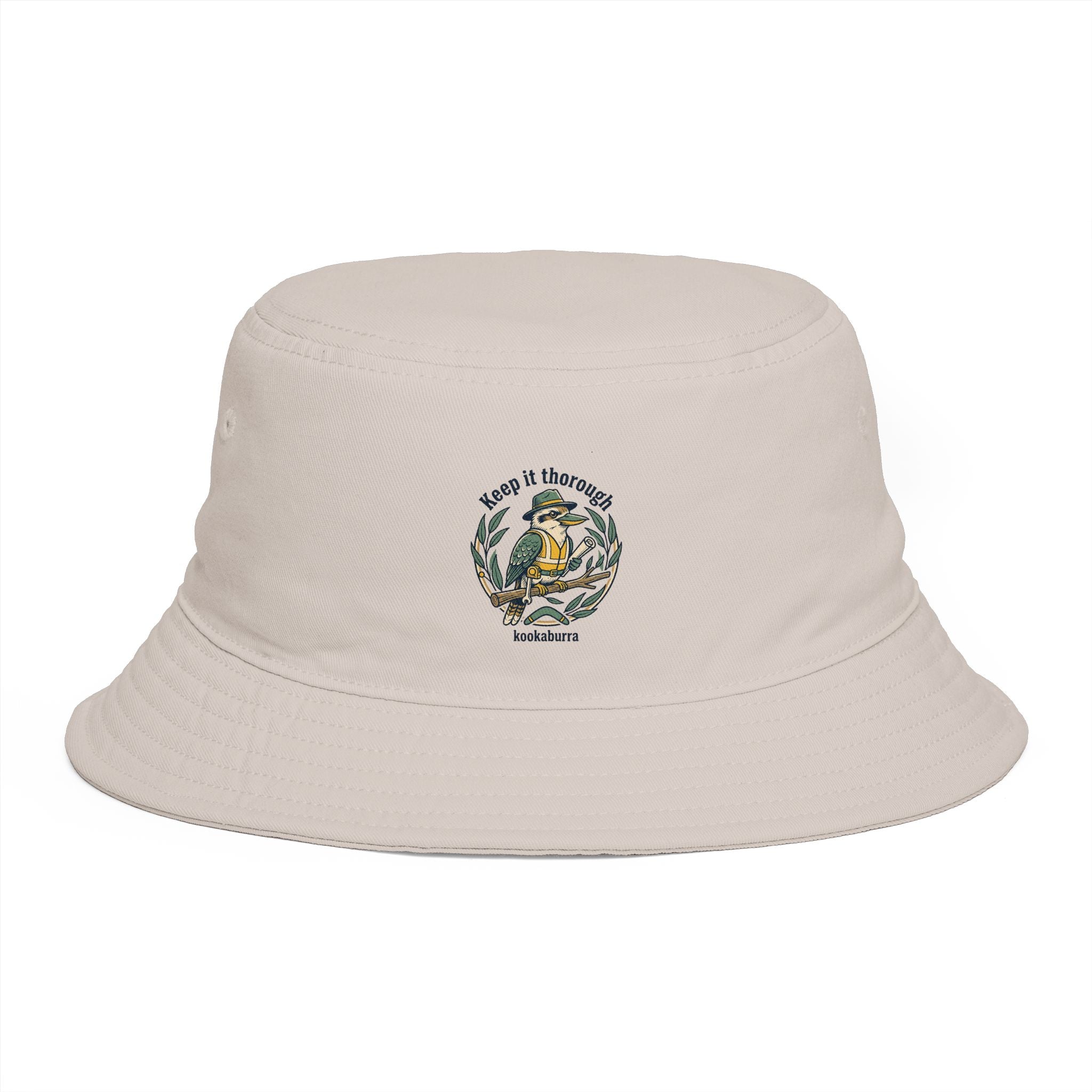 Shibby Vintage Fishing Bucket Hat — "Keep It thorough Kookaburra"